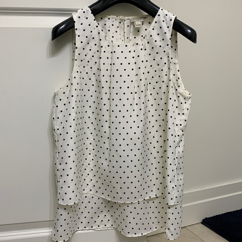 White and Black Polkadot blouse Size 0
